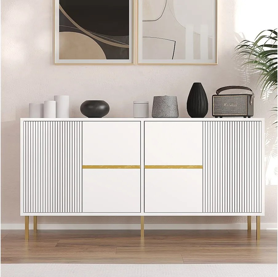 Komoda – 150 cm x 75 cm x 36 cm – Biała – MDF