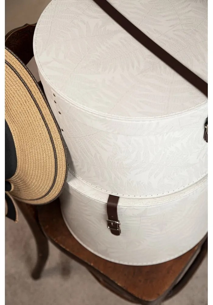 Kremowe kartonowe pojemniki zestaw 2 szt. z pokrywką ø 37,5x25,5 cm Rut Paper Laminate – Bigso