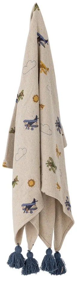 Kremowy koc dziecięcy 130x160 cm Plane – Bloomingville Mini
