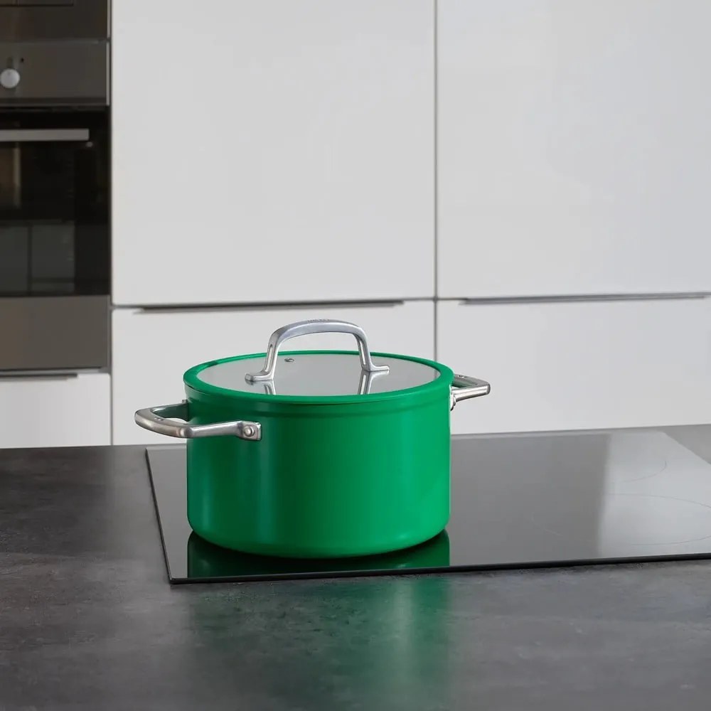 Garnek aluminiowy z pokrywką/z nieprzywierającą powierzchnią odpowiedni na indukcję 5,5 l Meda 3.0 – FABINI