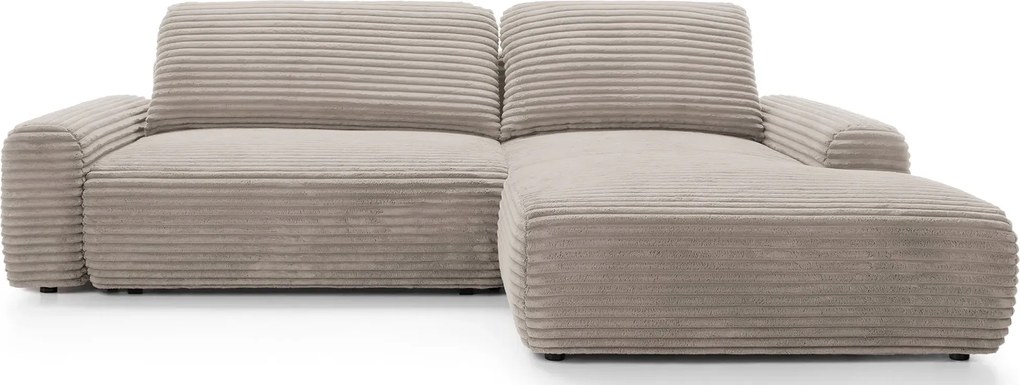 Sztruksowa kanapa narożna rozkładana taupe N0-D86