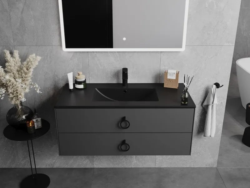 Mexen Atena umywalka wpuszczana w blat 101 x 46 cm, czarna mat - 25011070