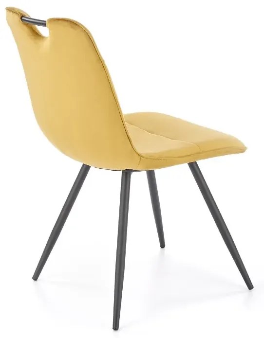 Krzesło tapicerowane K521 VELVET musztardowe HALMAR
