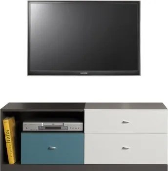 Szafka RTV stojąca FIUME 120 cm do Salonu pod Telewizor 3 Szuflady - Grafit