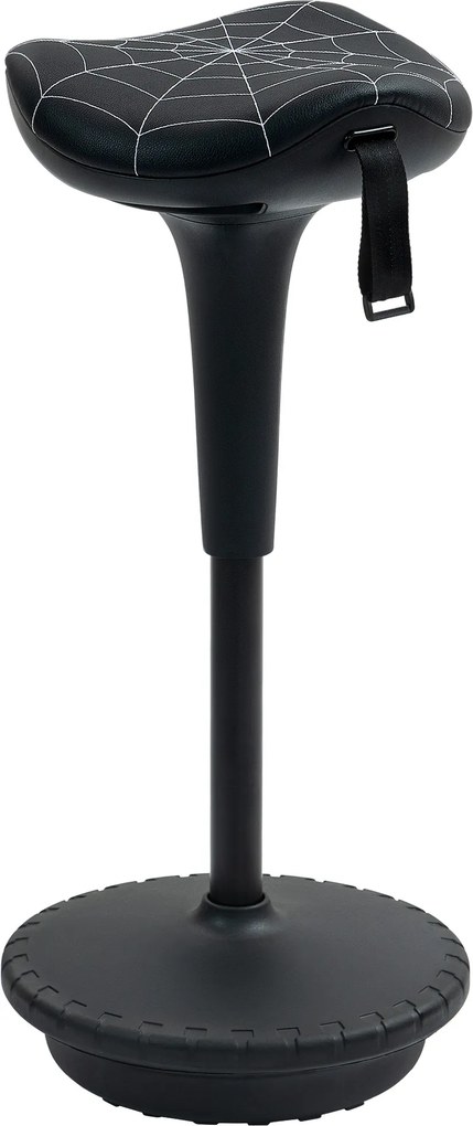 Vinsetto Stołek biurowy z funkcją obrotową, ergonomiczny stołek, regulowana wysokość 65,5-83,5 cm, 120° odchylany, czarny | Aosom PL