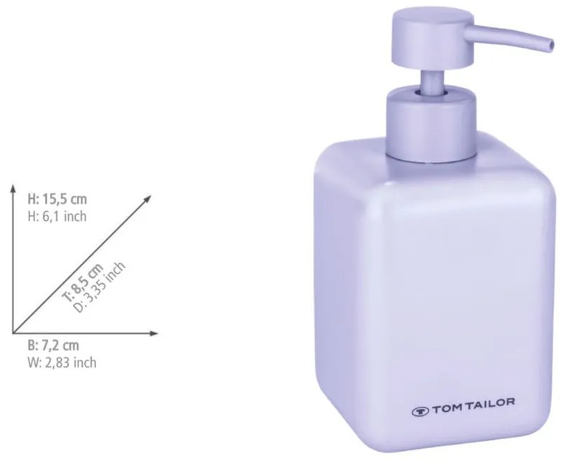 Fioletowy dozownik do mydła z żywicy polimerowej 380 ml Tom Tailor T-Rounded – Wenko