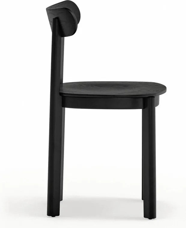 Czarne krzesło w dekorze jesionu Nara – Teulat