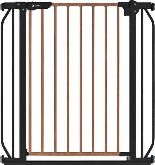 Lionelo - Bramka zabezpieczająca TRUUS SLIM czarna/brązowa