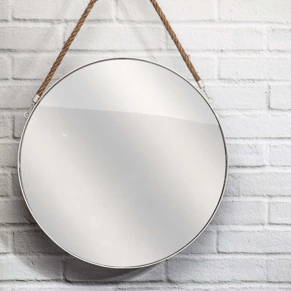 Białe okrągłe lustro MIRROR
