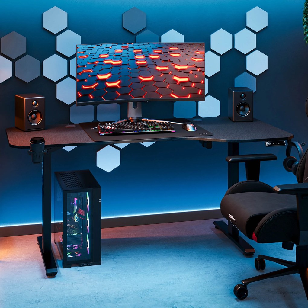 Biurko z regulacją wysokości DIABLO X-TENSIO 1600 czarne