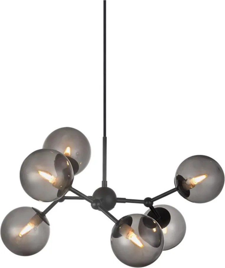 Halo Design 738823 - Lampa wisząca na linkach ATOM 6xG9/28W/230V śr. 57 cm czarna/k. czarna