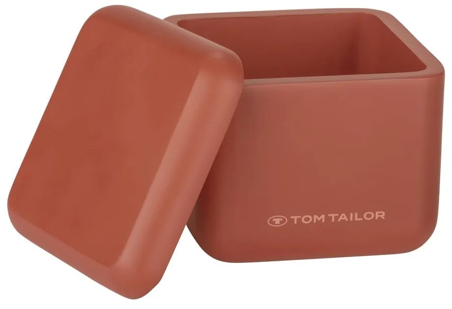 Pomarańczowy organizer łazienkowy na waciki z żywicy polimerowej Tom Tailor T-Rounded – Wenko