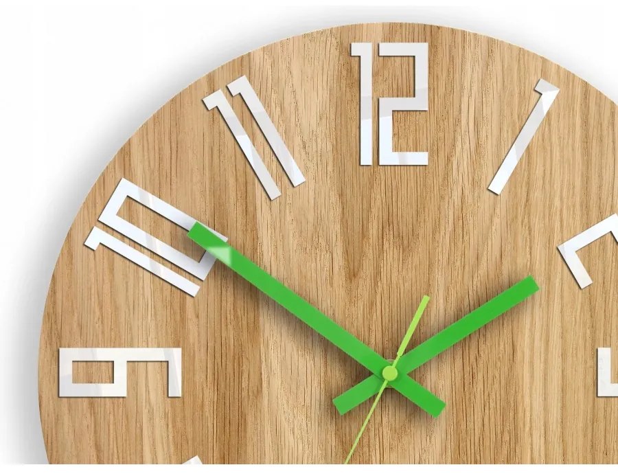 Zegar na ścianę nowoczesny drewniany z dużymi cyframi okrągły cichy loft