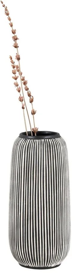 Czarno-biały kamienny wazon (wysokość 20 cm) – House Nordic