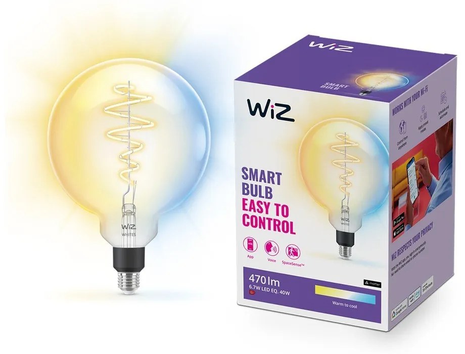 Inteligentna żarówka filamentowa z gwintem E27, 7 W – WiZ