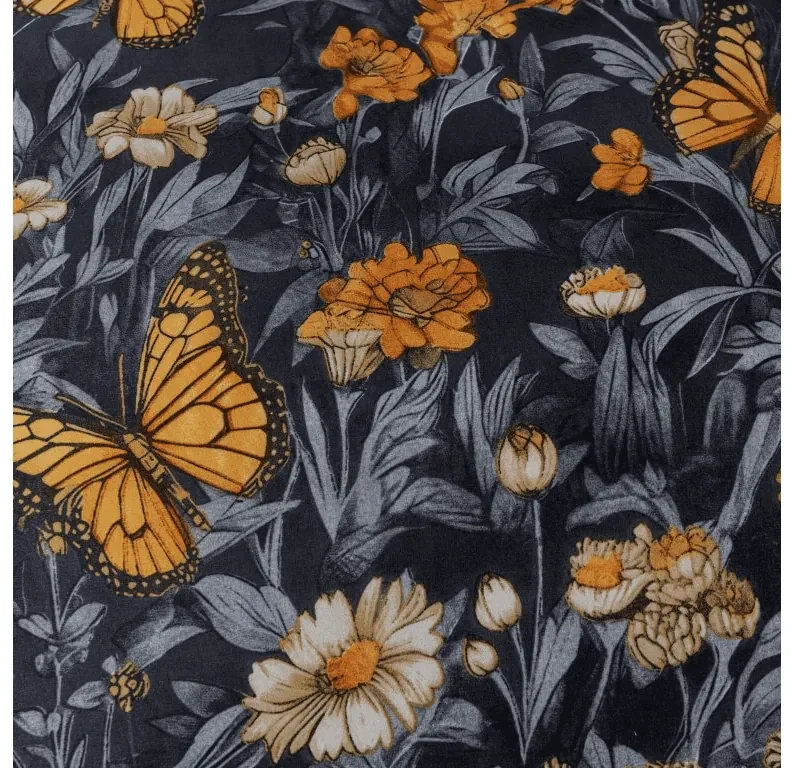 PrzytulneMieszkanie.pl PrzytulneMieszkanie.pl Pościel z mikrofibry BUTTERFLY GARDEN niebieskoszary Rozmiar pościeli: 70 x 90 cm | 140 x 200 cm