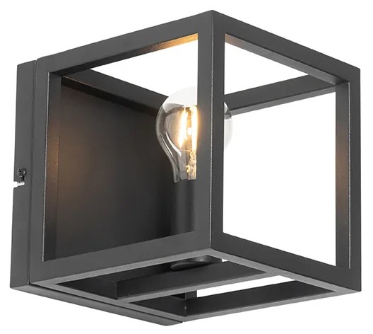 Industrialna lampa ścienna czarna - CagePrzemysłowy Oswietlenie wewnetrzne