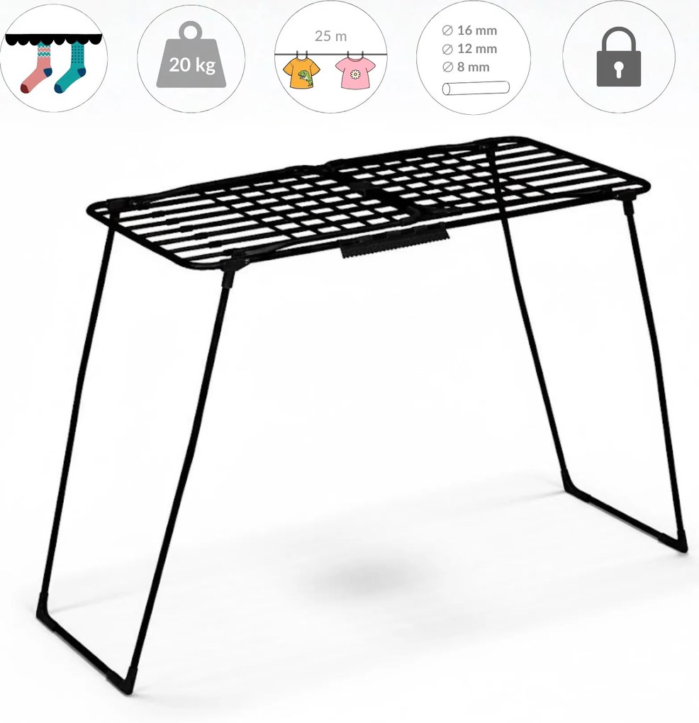 Teleskopowa suszarka na pranie z rozkładanymi ramionami, 200-260 cm, SVARTO