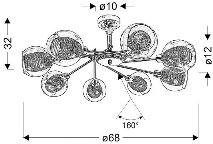 Nowoczesna chromowana lampa wisząca - D277 Z9-L43