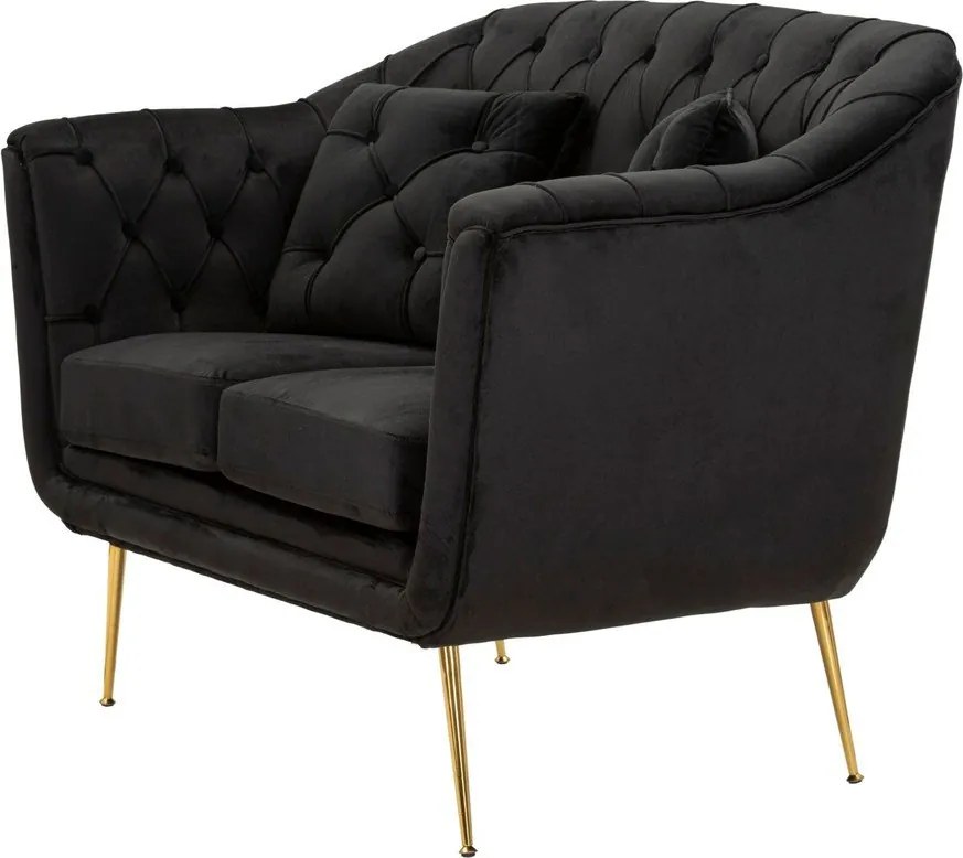 Czarna aksamitna sofa 130 cm Budapest – Mauro Ferretti