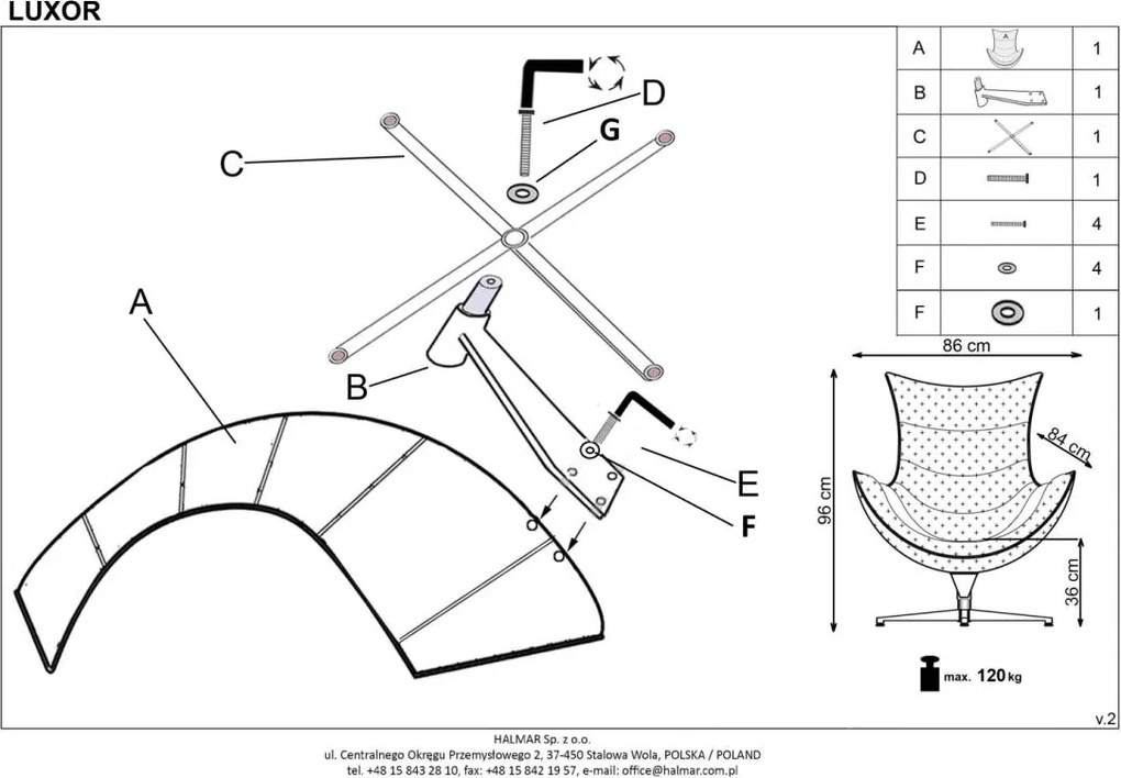 Brązowy fotel wypoczynkowy ze skóry Luxor