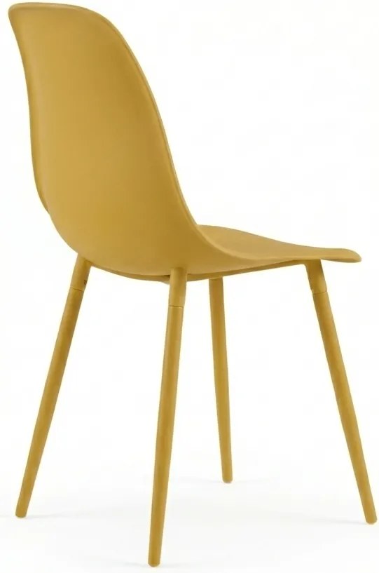 Krzesło do kuchni OSAKA plastikowe, musztardowe