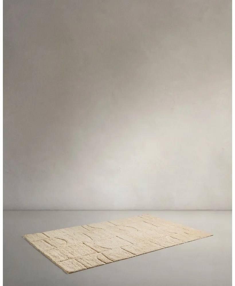 Kremowy wełniany dywan tkany ręcznie 200x300 cm Nak – Kave Home