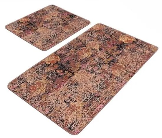Brązowe aksamitne dywaniki łazienkowe zestaw 2 szt. 60x100 cm – Mila Home
