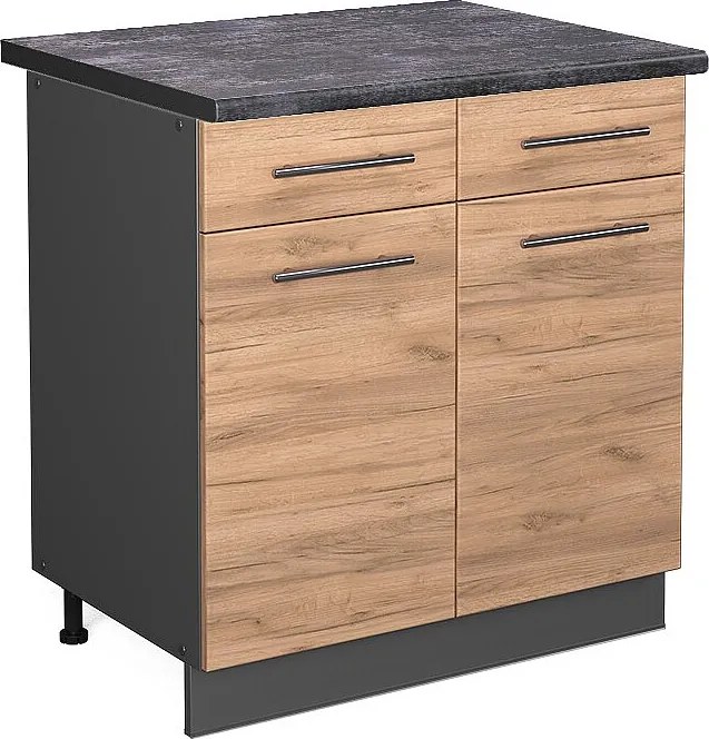 Szafka dolna do kuchni złoty dąb energetyczny 80x60x82 fame-line