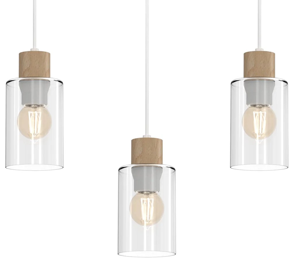 Lampa wisząca MADERA 3xE27, potrójny, na listwie 3 klosze