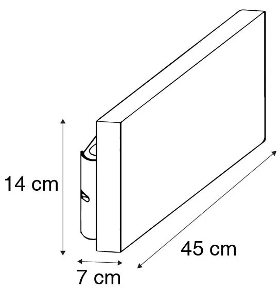 Rustykalna lampa ścienna drewniana 45 cm z LED 2-światła - Ajdin Nowoczesny Oswietlenie wewnetrzne