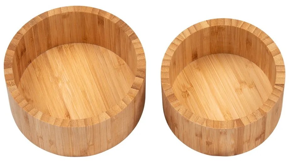 Bambusowe pojemniki zestaw 2 szt. z pokrywką/dekoracyjne w naturalnym kolorze ø 15x8 cm Chefalu – House Nordic