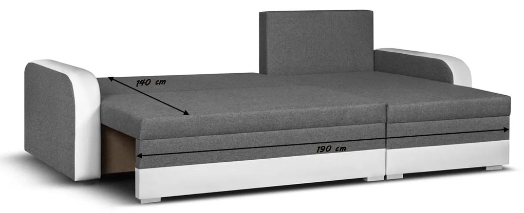 Narożnik z funkcją spania CONDI Granatowy/Biały