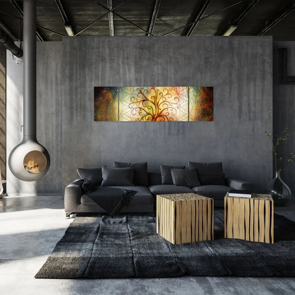 Abstrakcyjny obraz drzewa (170x50 cm)