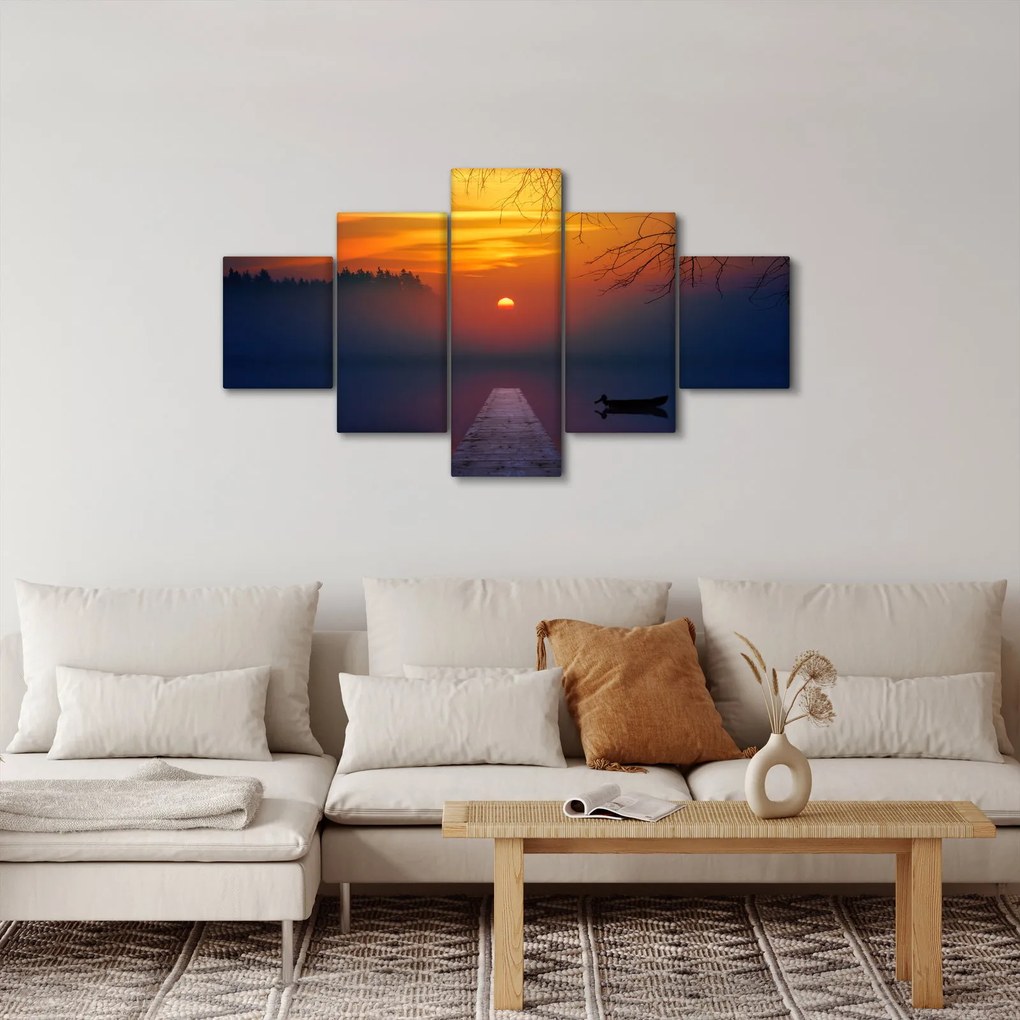 Obraz mostu o zachodzie słońca (125x70 cm)