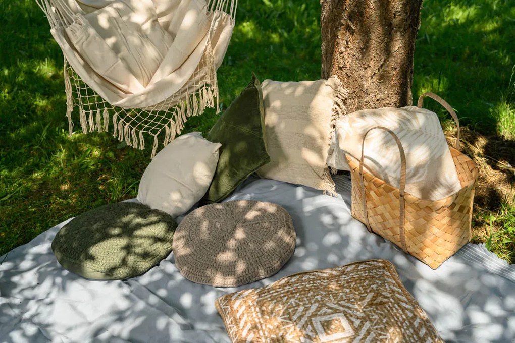 Beżowy fotel wiszący PALAK