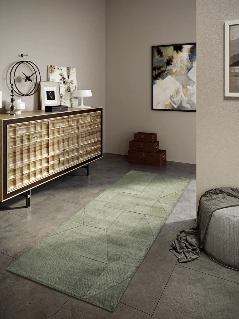 Dywan wełniany Villeroy & Boch Ursule zielony 80 cm x 250 cm