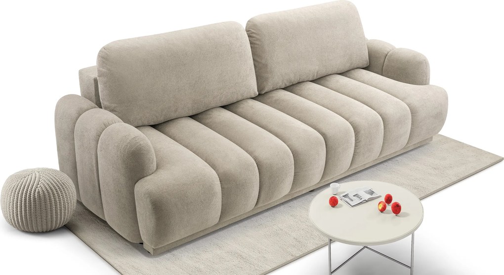 Sofa tapicerowana ALTEA nowoczesna minimalistyczna soft modern z funkcją spania z pojemnikiem