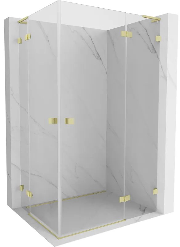 Mexen Lunar L Duo kabina prysznicowa uchylna prawa 95 x 90 cm, transparent, złota szczotkowana - 834L-095P-090L-55-00