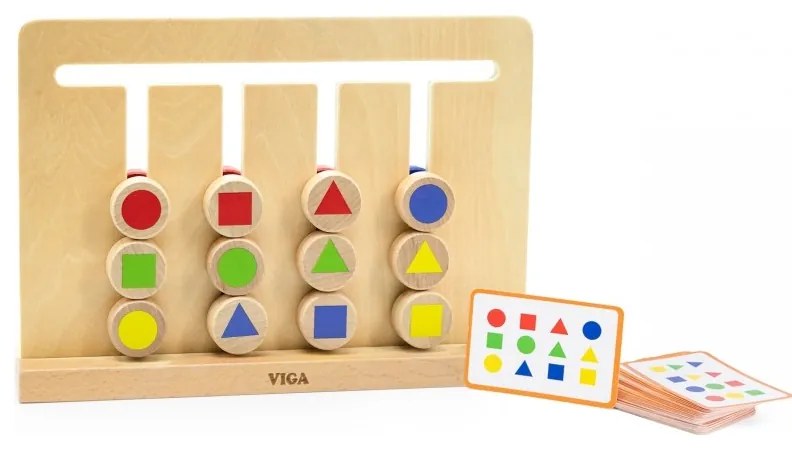 Viga gra logiczna odwzoruj kolory i figury montessori