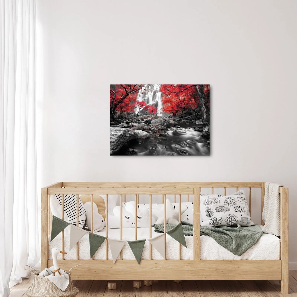 Obraz - Wodospady w jesiennym krajobrazie (70x50 cm)