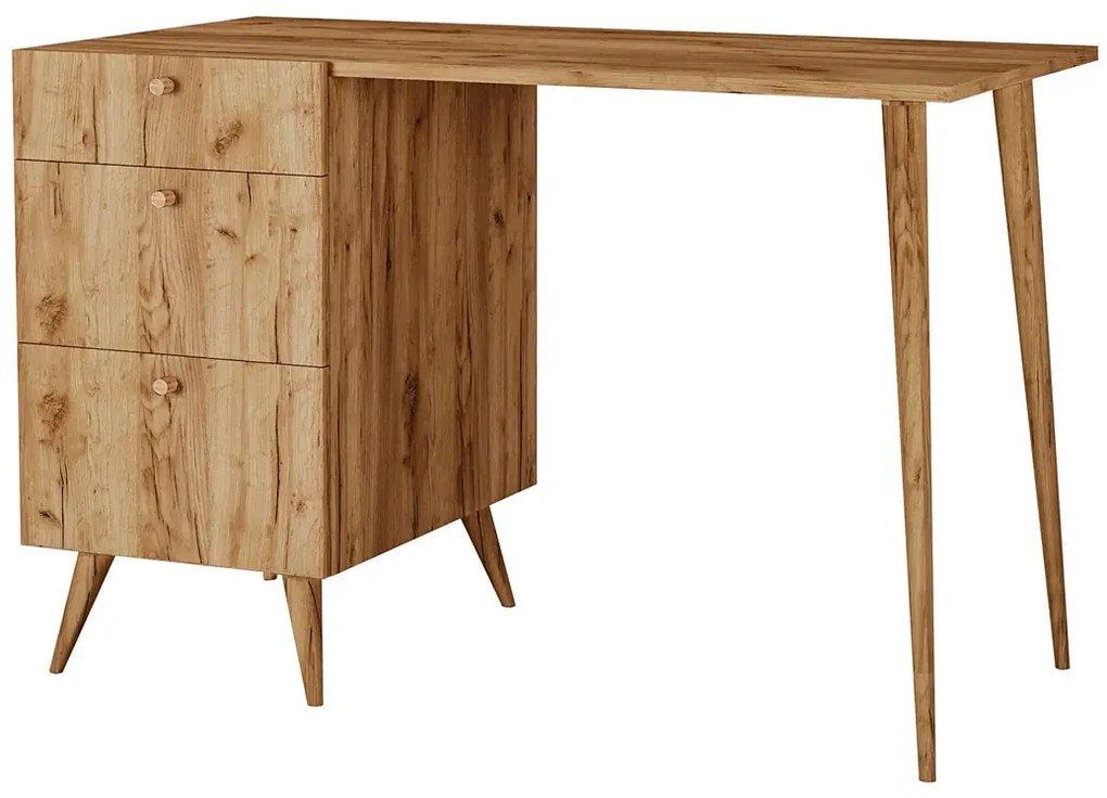 Skandynawskie biurko z szufladami dąb craft - Esto 4X