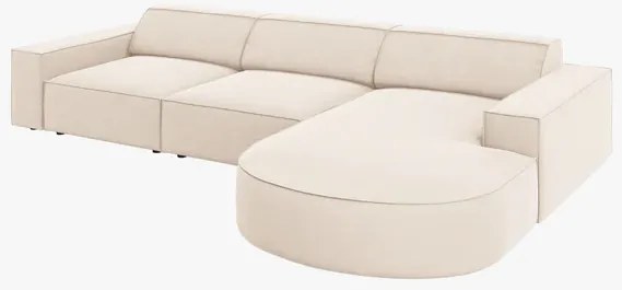 OUTLET Narożnik prawostronny sofa narożna 284/166/70 beż welur Jodie od Micadoni
