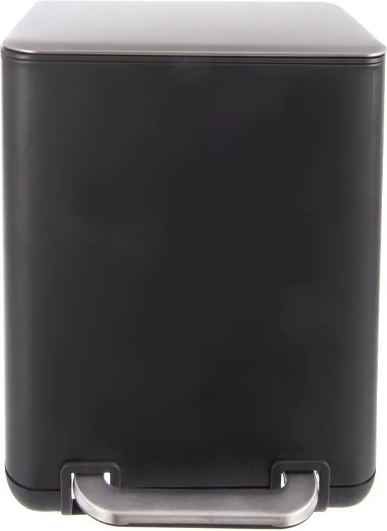 Czarny kosz na śmieci z pedałem ze stali nierdzewnej 6 l Black – Orion
