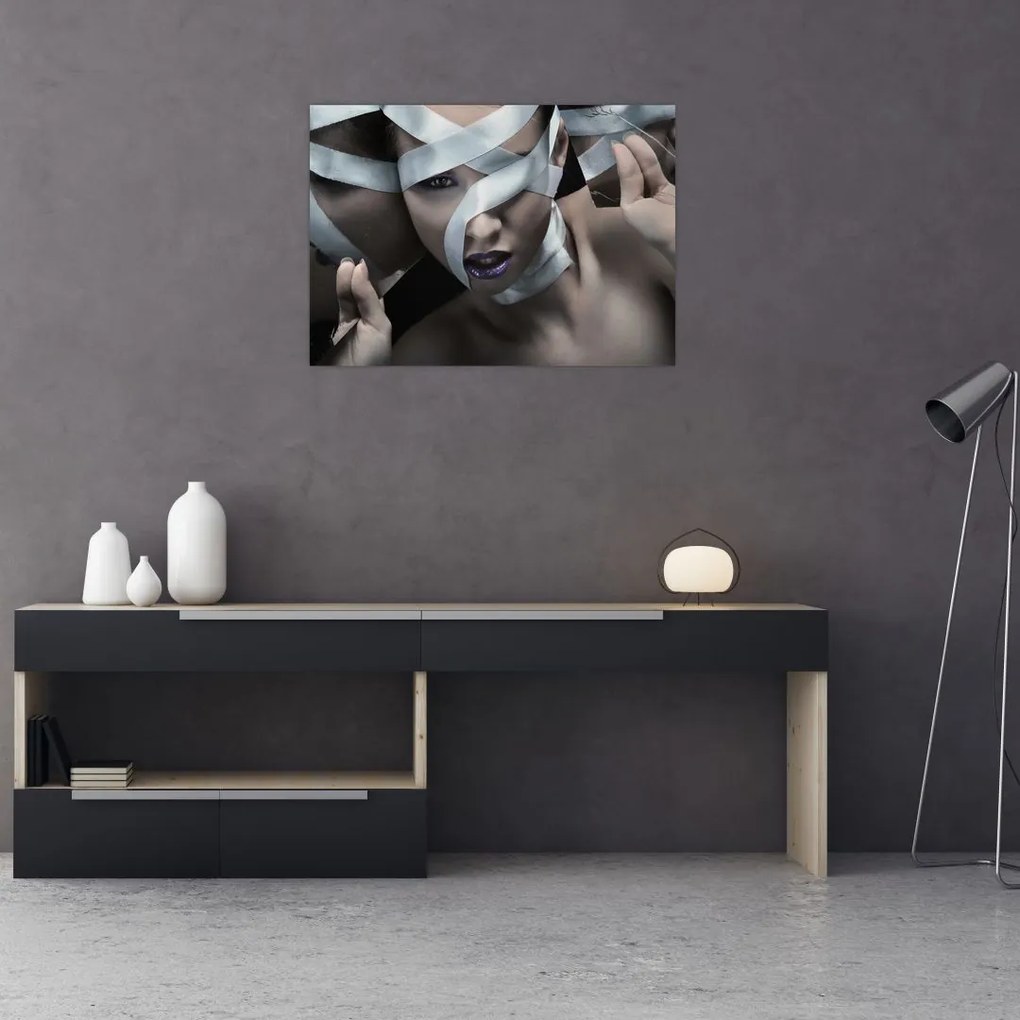 Obraz kobiety ze wstążką (70x50 cm)
