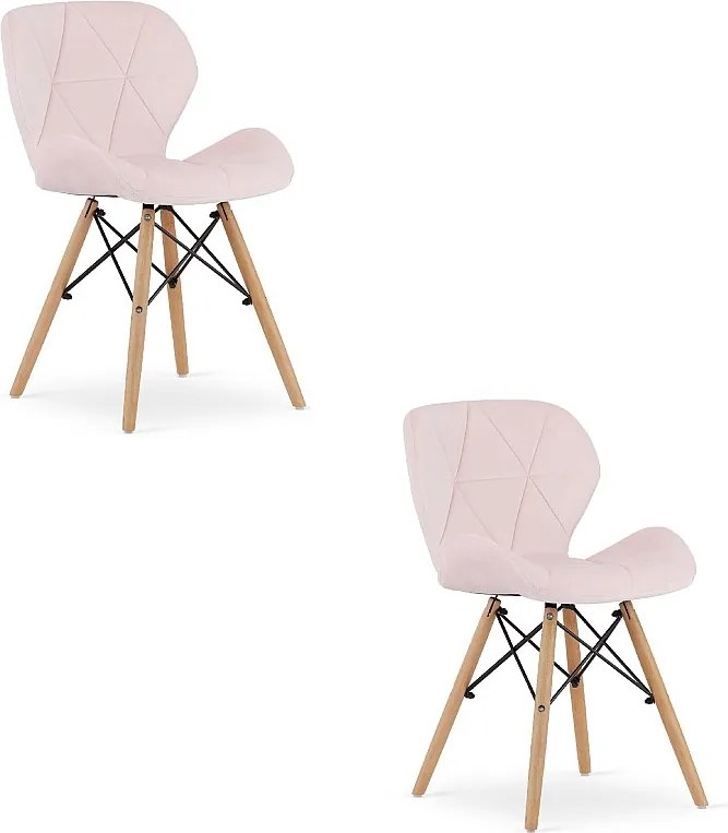 Krzesło Valora WAKO Velvet w nowoczesnym stylu, różowe, do salonu x2