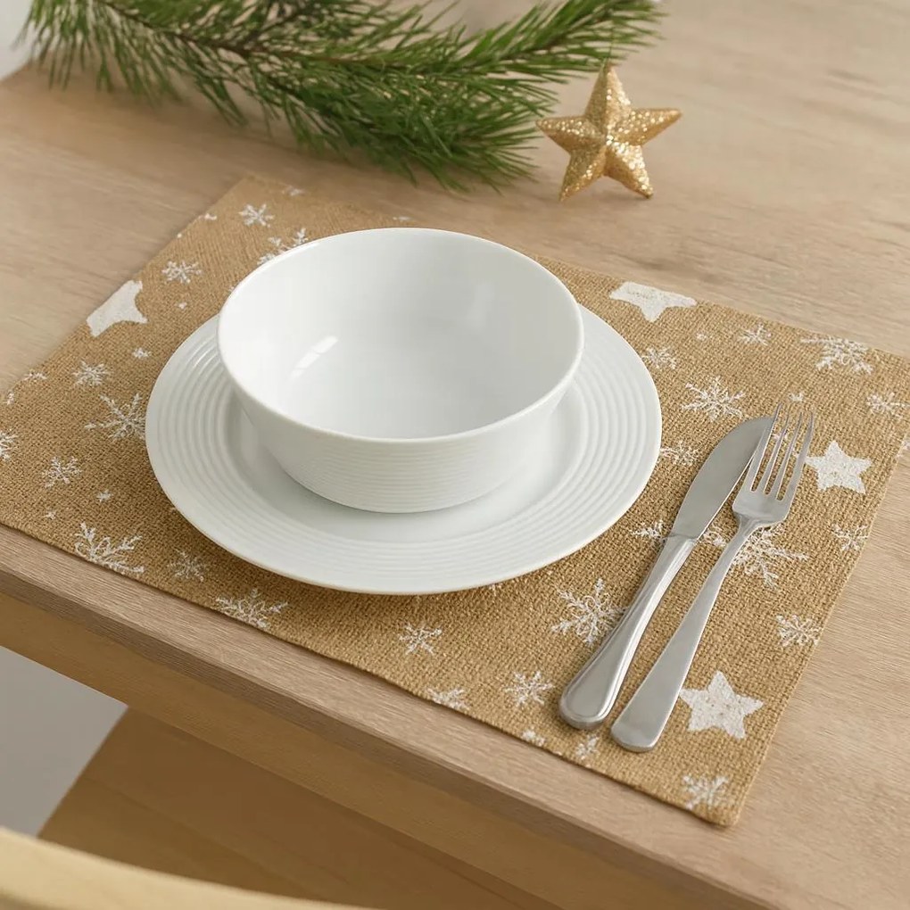 Jutowa podkładka w gwiazdki, 45 x 30 cm