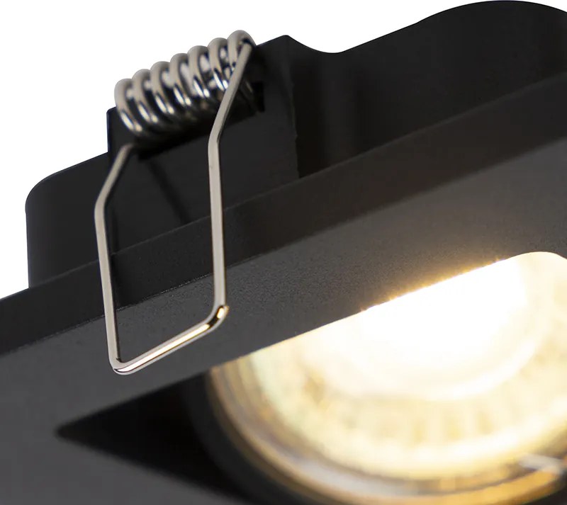 Nowoczesny inteligentny reflektor wpuszczany czarny z 2 Wifi GU10 - Qure