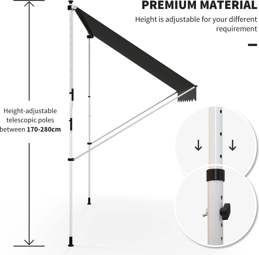 Outsunny markiza markiza zaciskowa osłona przeciwsłoneczna