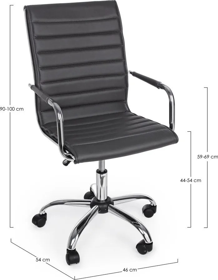 Ciemnoszare krzesło biurowe z imitacji skóry Perth – Yes Everyday